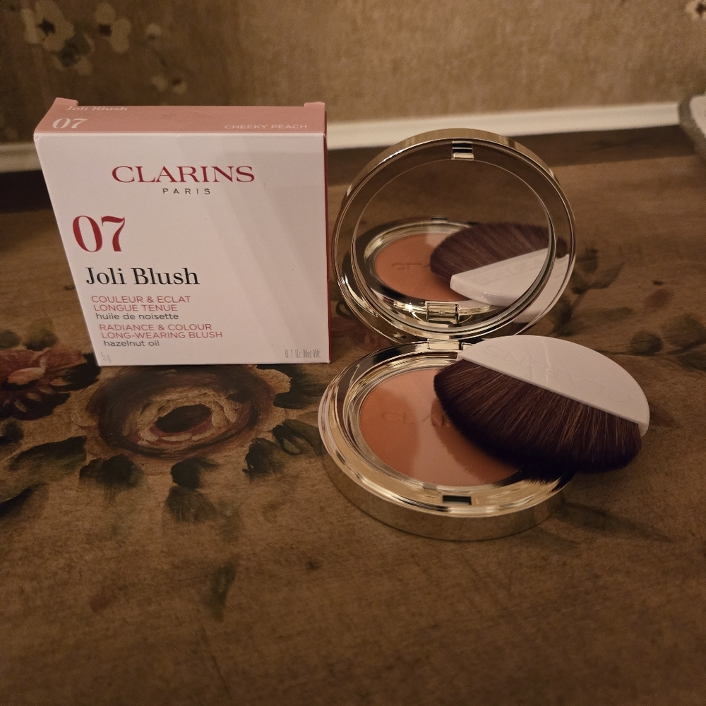 NWT Clarins Joli Blush 07 Cheeky Peach Powder Face Makeup - Picture 5 of 8